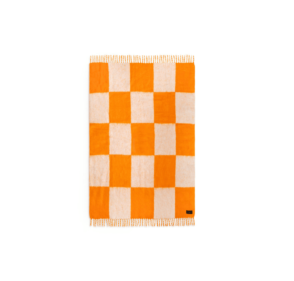 Orange check blanket sale