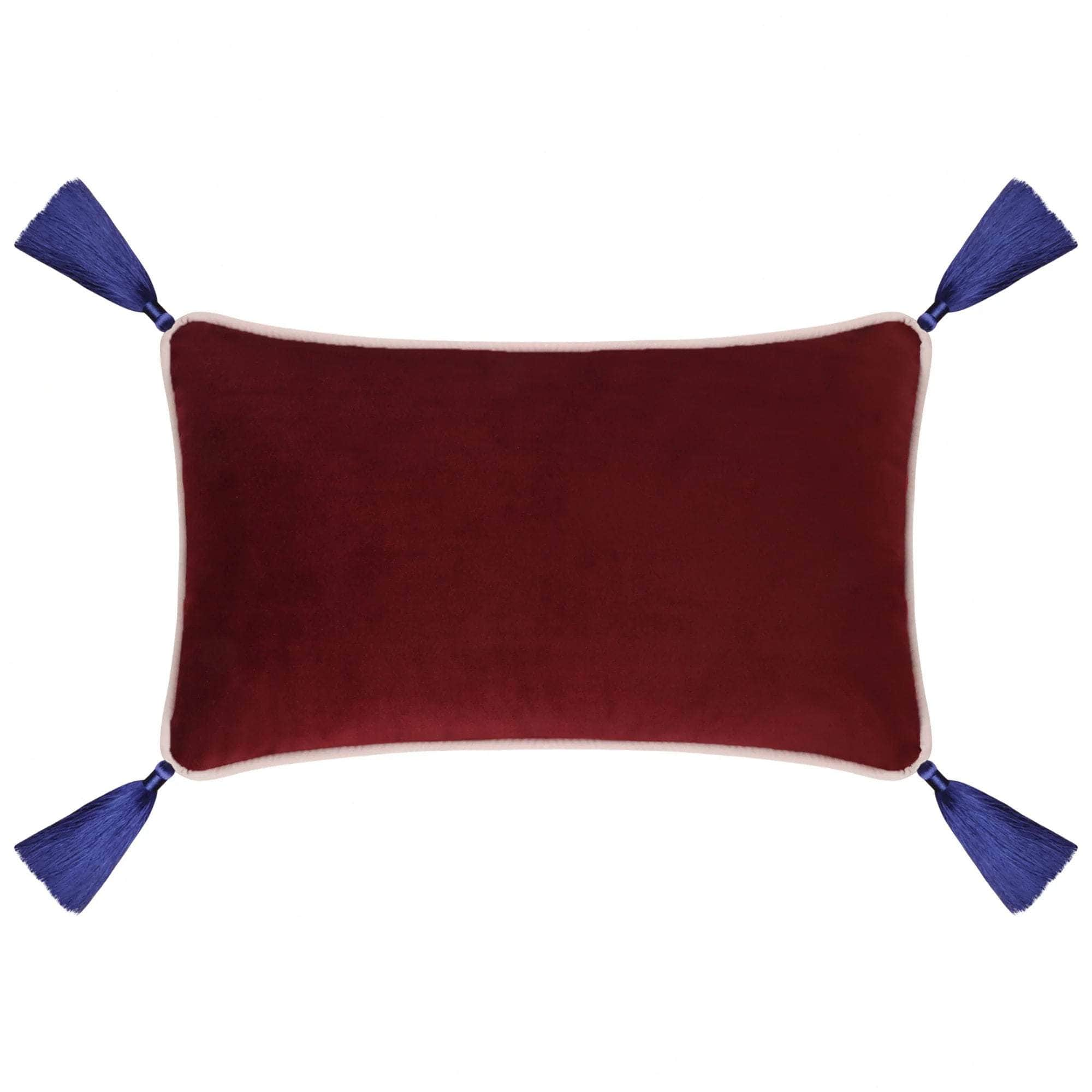 Blue velvet rectangular cushion best sale