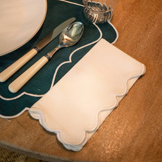 Wavy Napkin, White on White