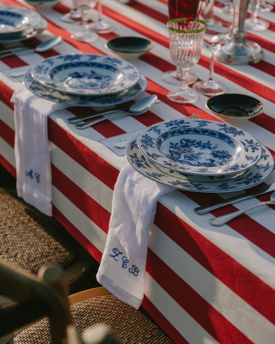 Personalised White Hemstitch Linen Napkin