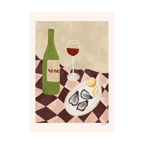 Wine And Oysters Print