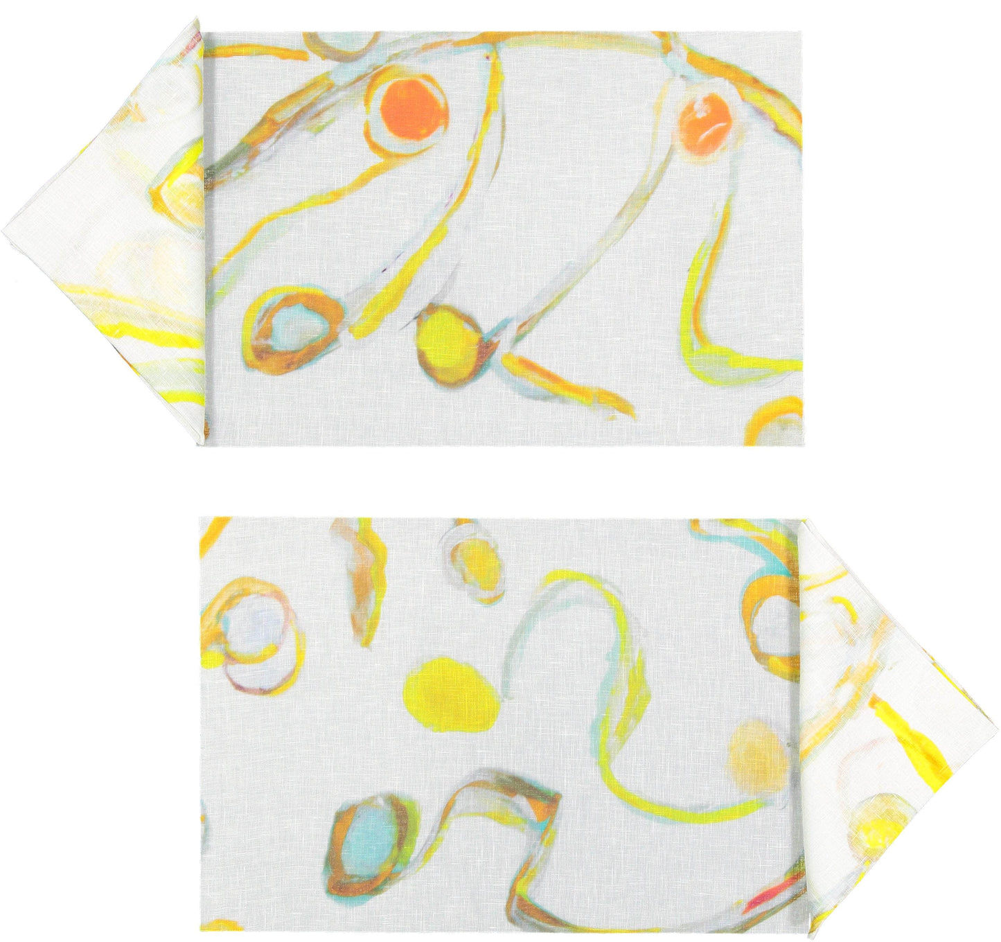 Light Flux Rectangular Placemats and Small Napkins set for 2 white