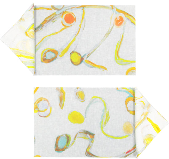 Light Flux Rectangular Placemats and Small Napkins set for 2 white