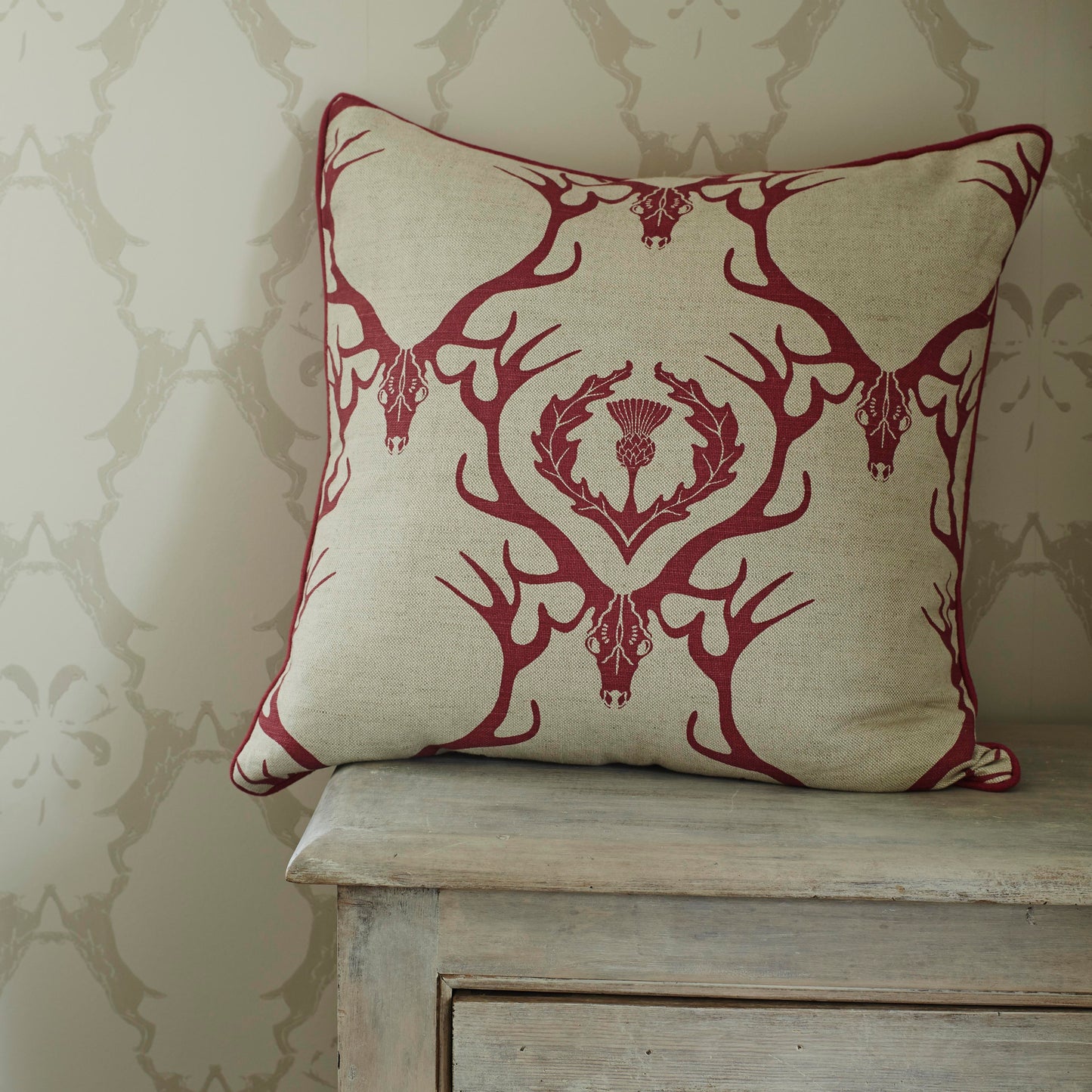 Deer Damask Cushion