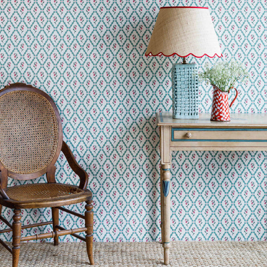 Wild Strawberry Trellis Wallpaper