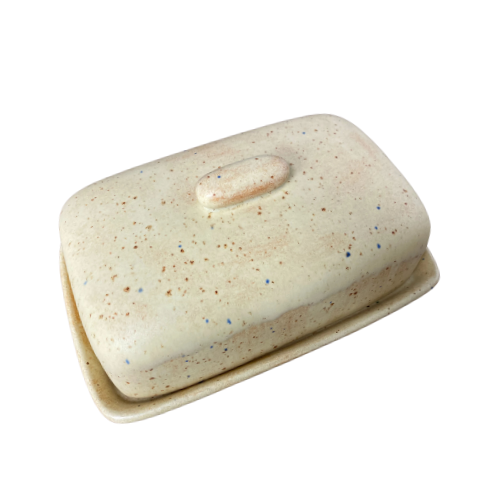 Butter Dish Oatmeal Speckle Glaze