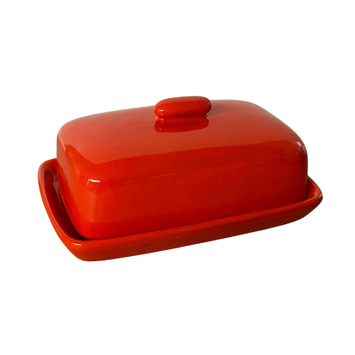 Butter Dish Red Glaze