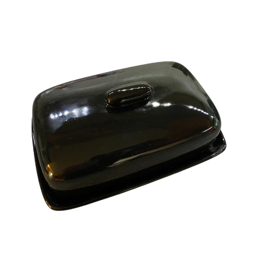 Butter Dish with Jet Black Glaze