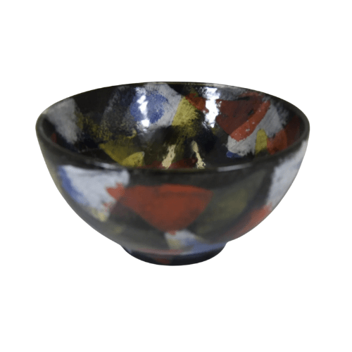 Ceramic Fruit Bowl Abstract Glaze