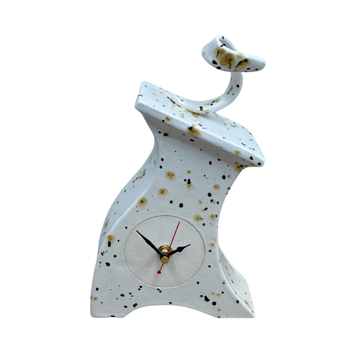 Ceramic Mantel Clock - Confetti Glaze