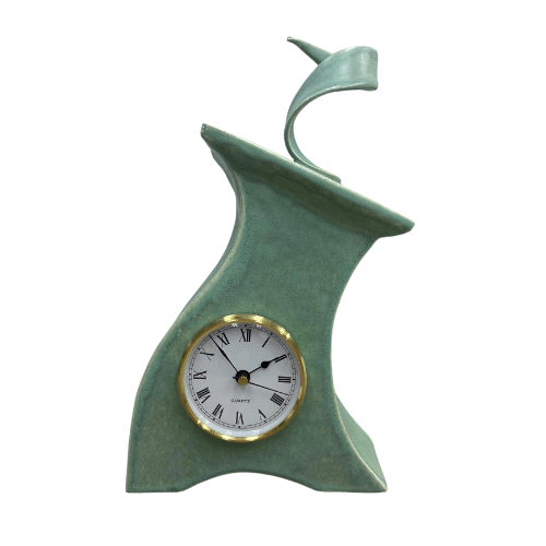 Ceramic Mantel Clock with Enclosed Face - Cornish Copper