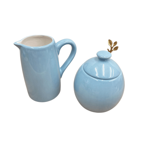 Sugar Bowl and Milk Jug Set Ice Blue