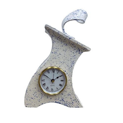 Ceramic Mantel Clock - Light Blue Speckled