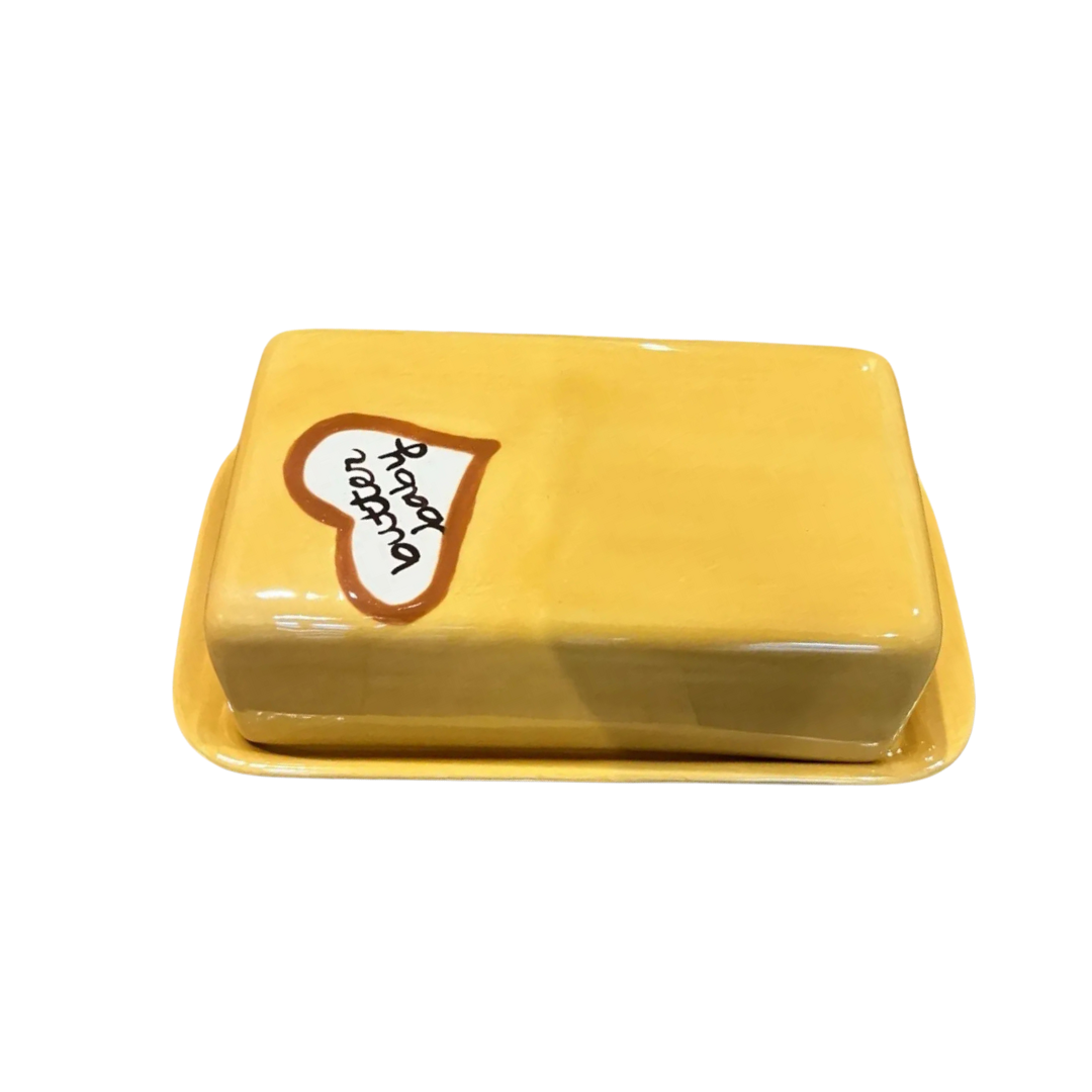 Hand-painted “butter baby” European Butter Dish