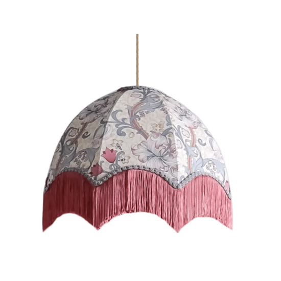 Golden Lily Lampshade - Dove/Plum