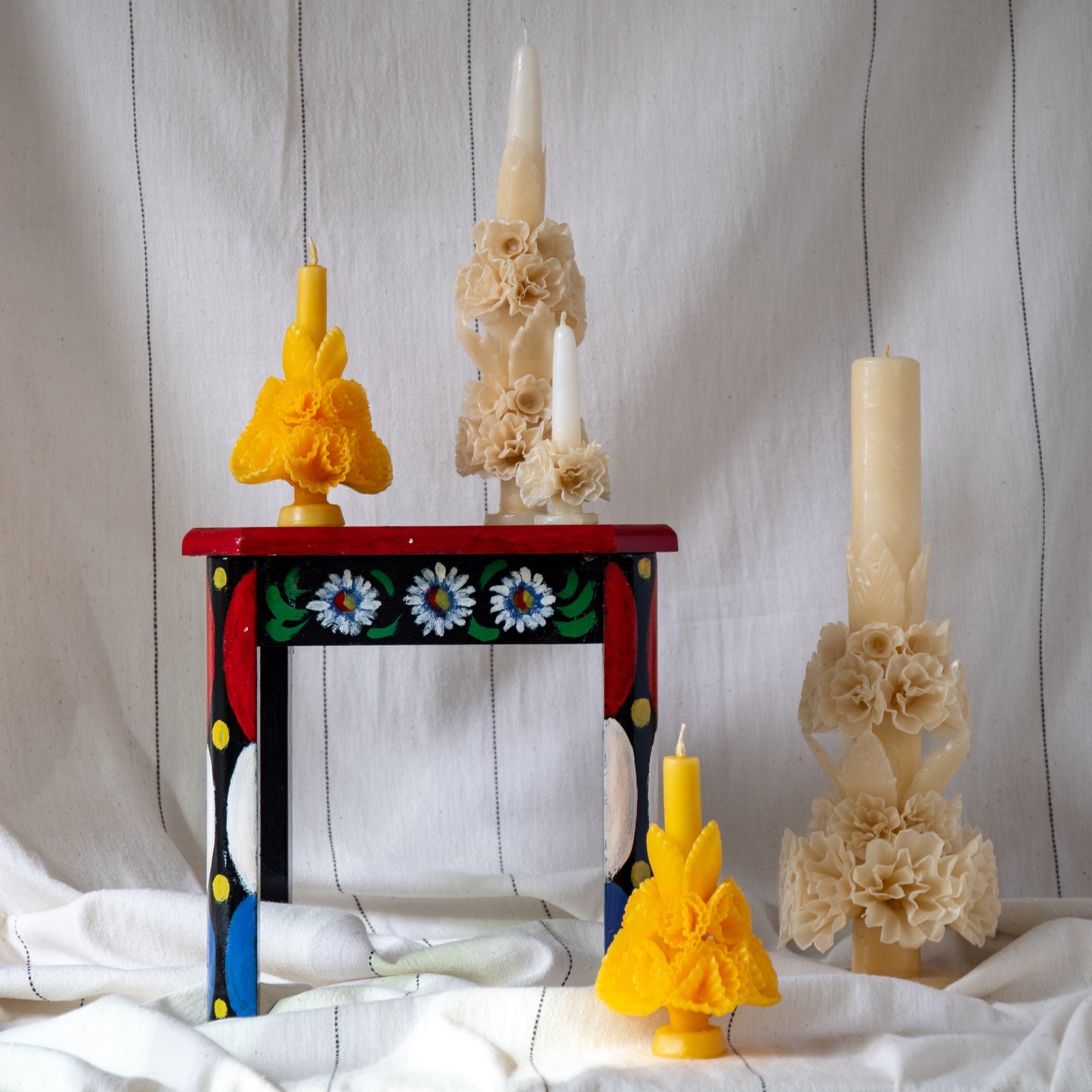 Statement Handpoured Floral Beeswax Candle