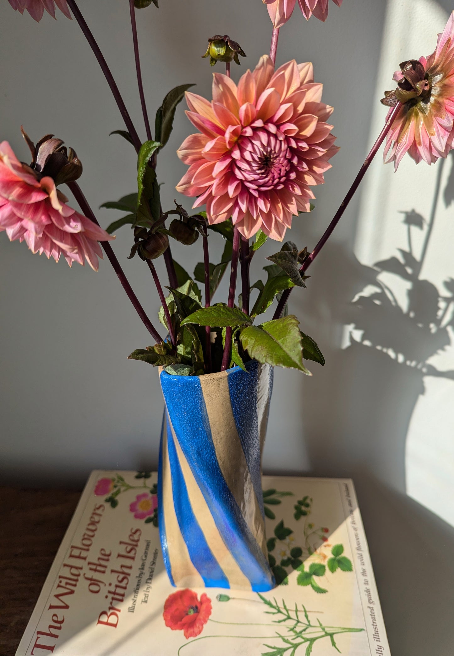 Blue Stripe Twist Vase