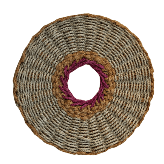 Fisculo Hand Woven Placemat | Natural, Pink & Saffron