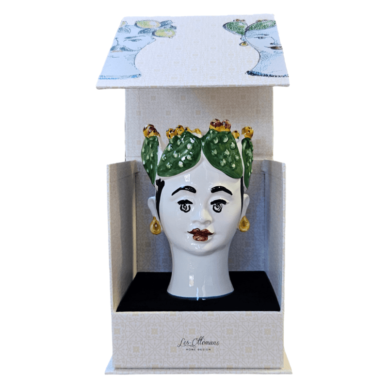 Handpainted Ceramic Candle Woman Head Fig