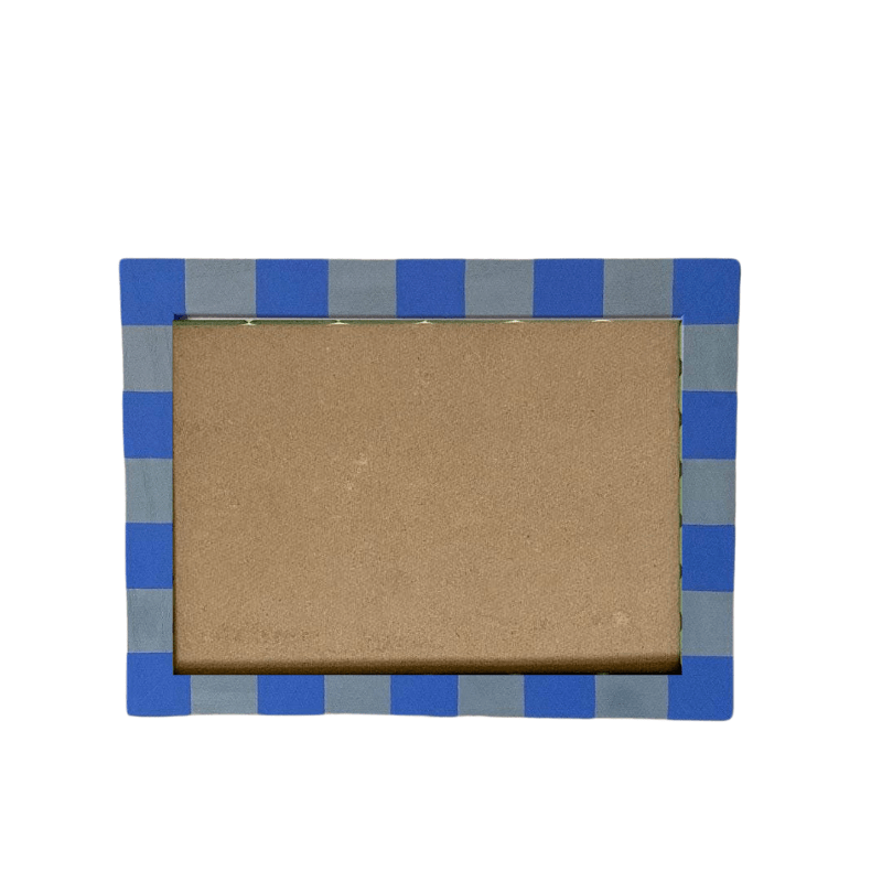 Painted Wood Picture Frame, Blue Stripe