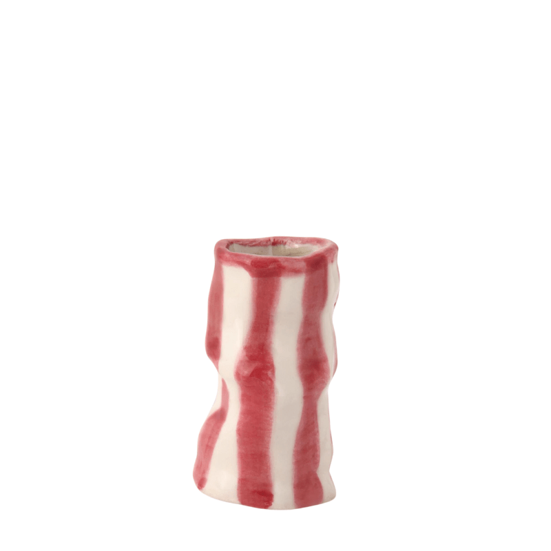 Ruby Candy Stripe Candle Holder