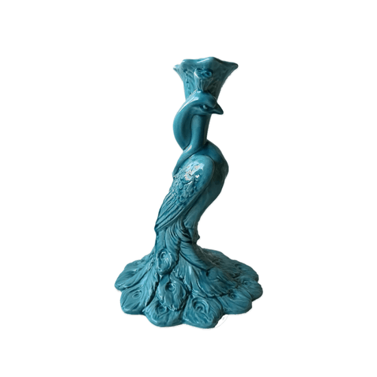 La Managerie Ottomane  Peacock Candlestick Blue