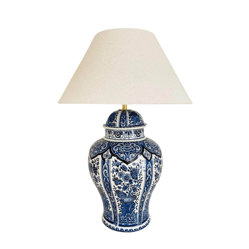 Antique Delft Boch Lamp