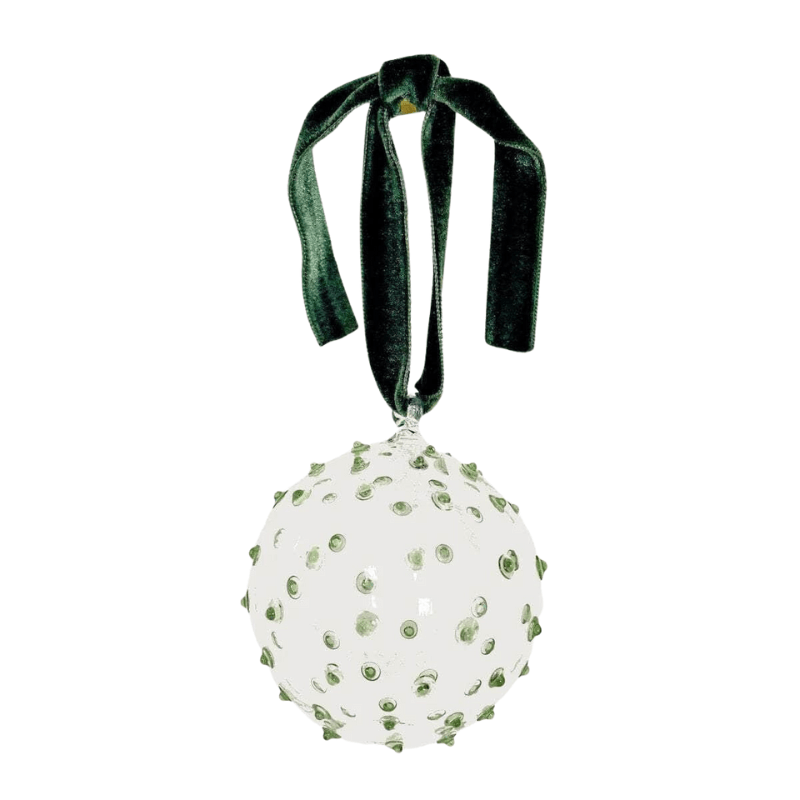 Pom Glass Bauble - Green