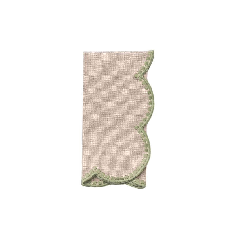 Gotas Napkin, Beige with Green