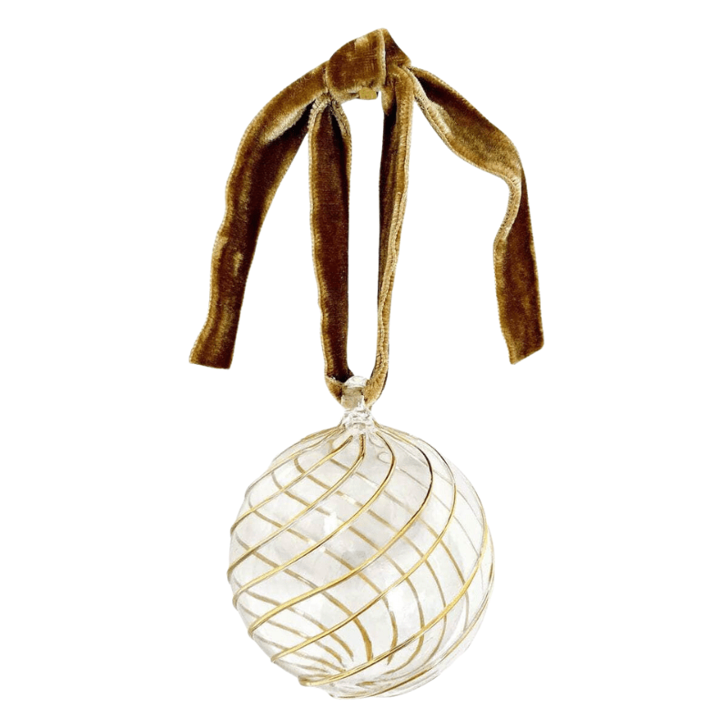 Swirl Glass Bauble - Gold