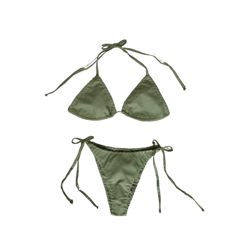 Green Cotton Bikini