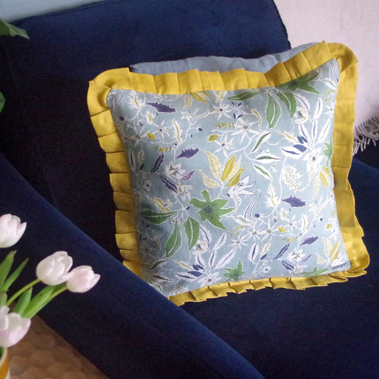 Printed Jasmine and Clematis Cushion