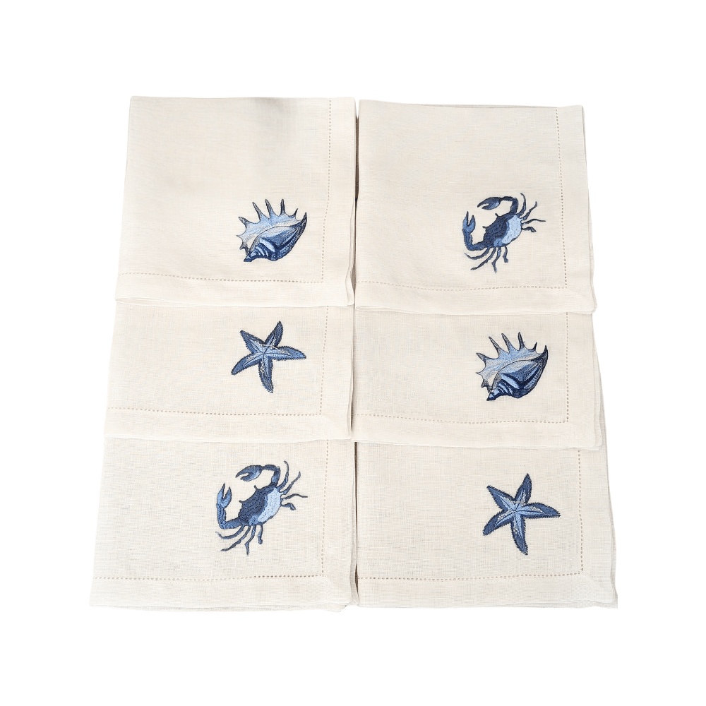 Marine - Seaside Embroidery Table Napkins (set of 6)