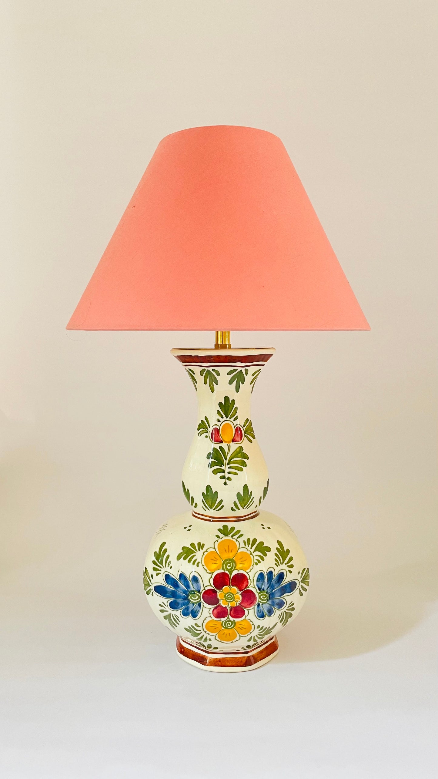 Antique Delft Polychrome Lamp