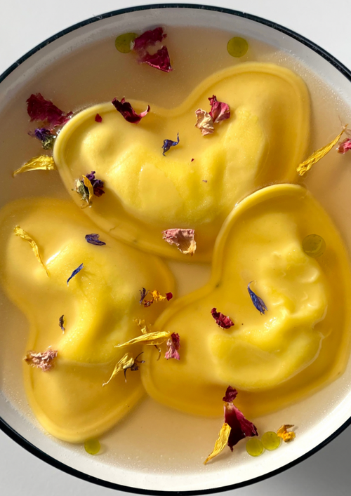 Valentine’s Day: Heart-Shaped Ravioli in a Rich Parmesan Stock