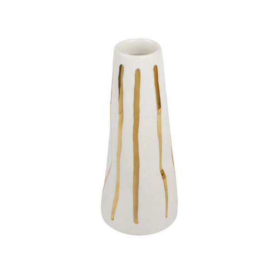 Gold Stripes Stem Vase