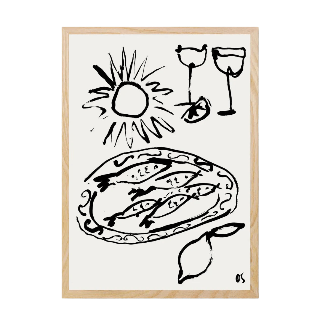 Sardines and Wine Print