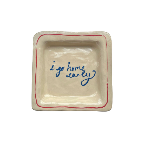 I Go Home EarlyTrinket Tray Red and Blue