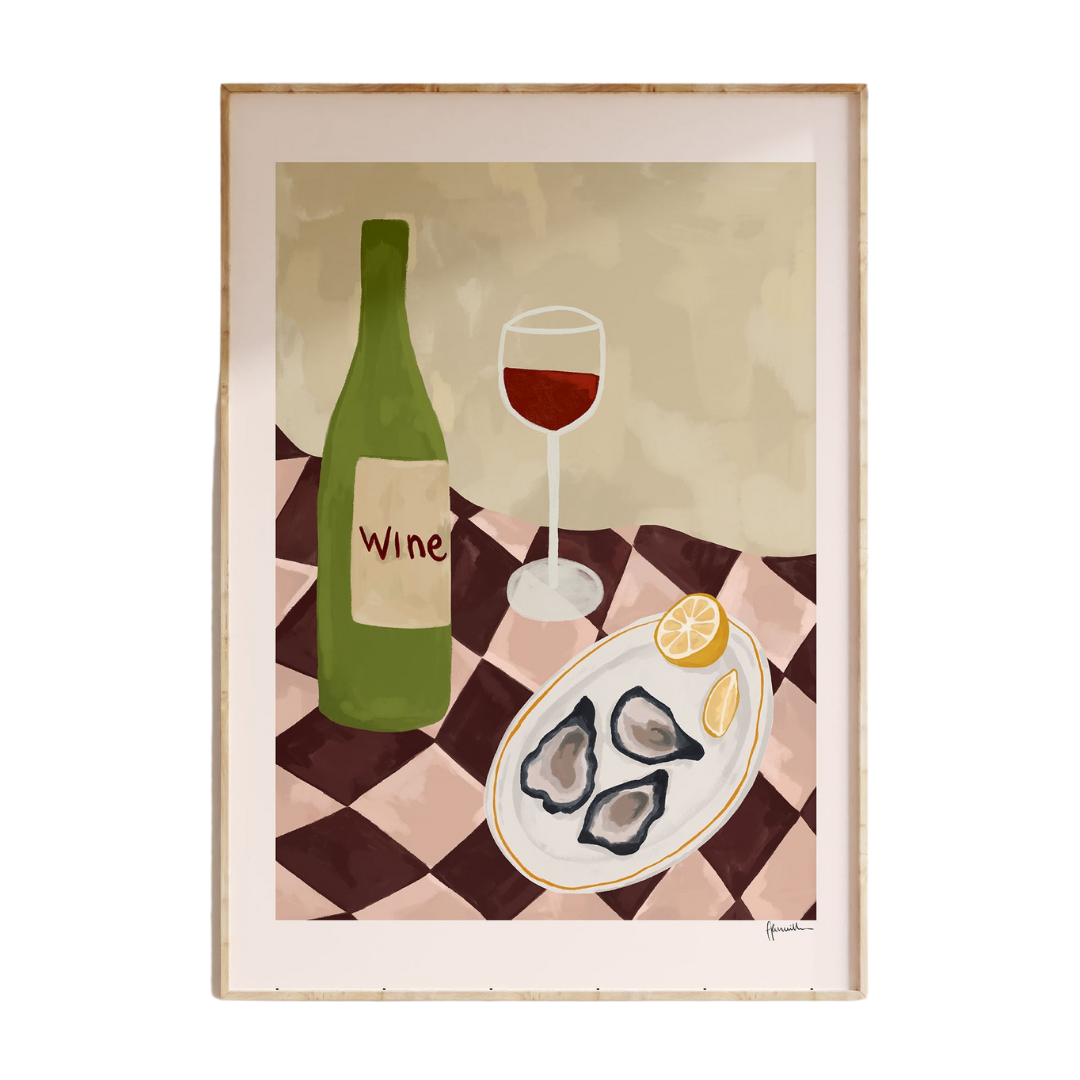 Wine And Oysters Print