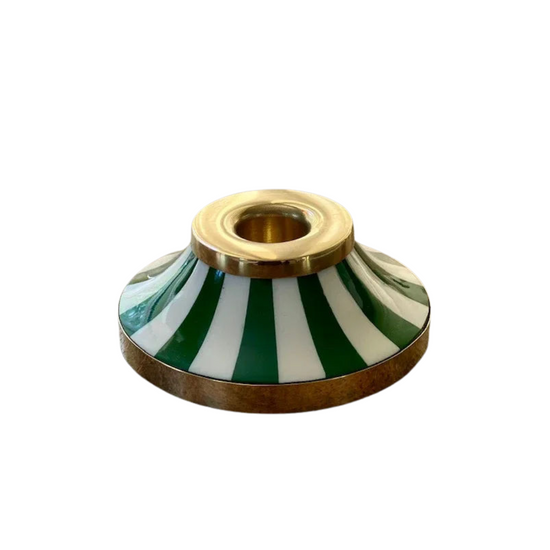 Circus Candleholder - Forest Green - Striped