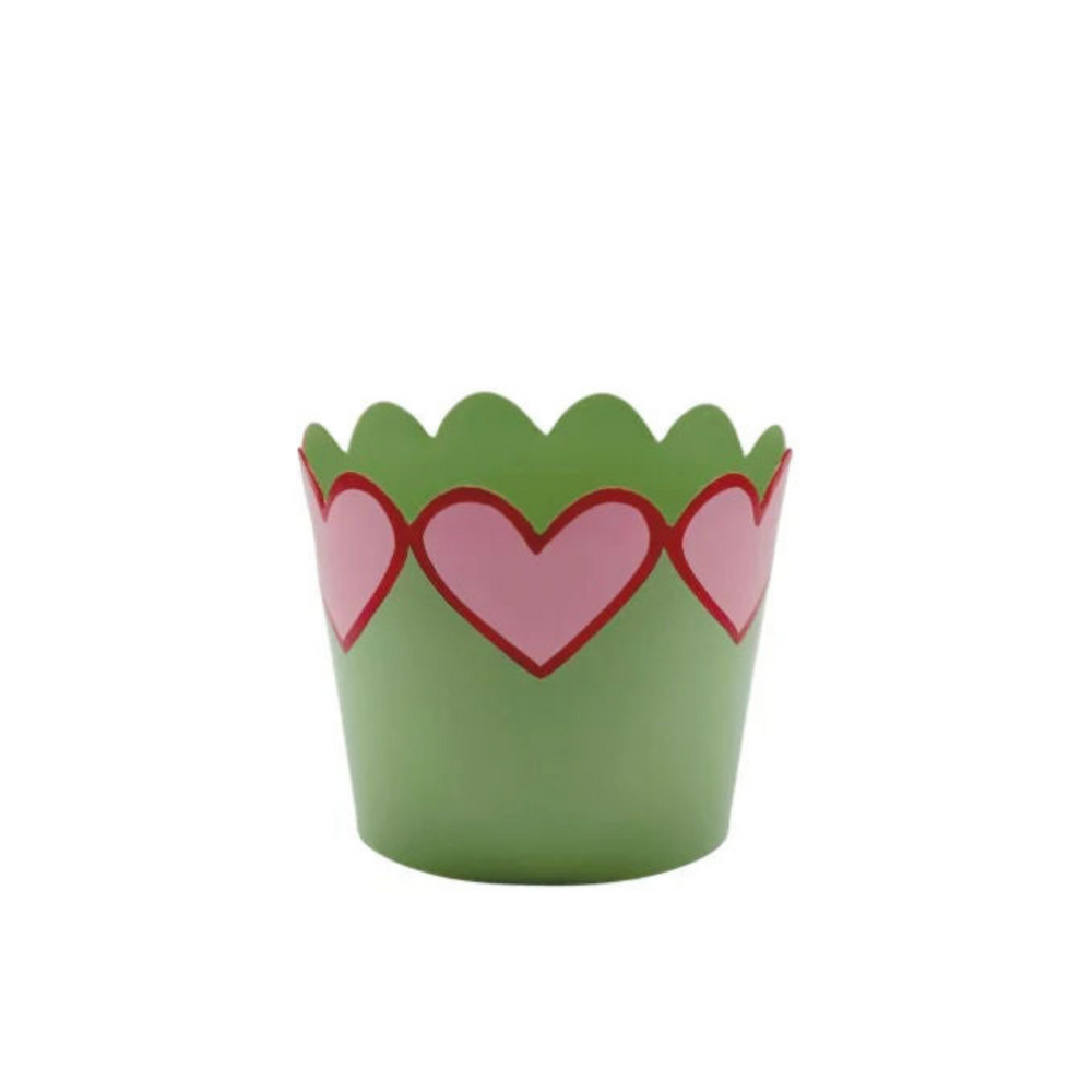 Round Heart Planter Small - Apple Green, Candy Pink and Ruby Red