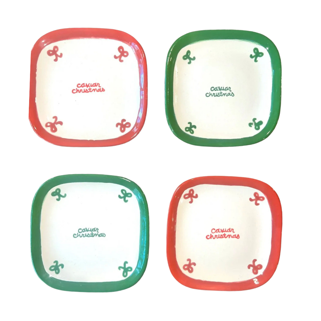 "caviar christmas" Tiny Plates/Set of Four