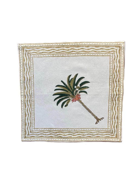 Handpainted Cotton Napkins Palm Set of 4