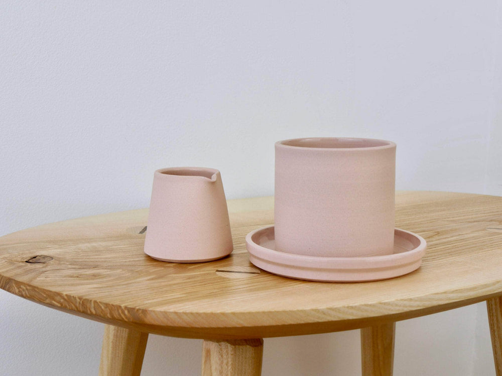 Tumbler and Saucer Set, Blush