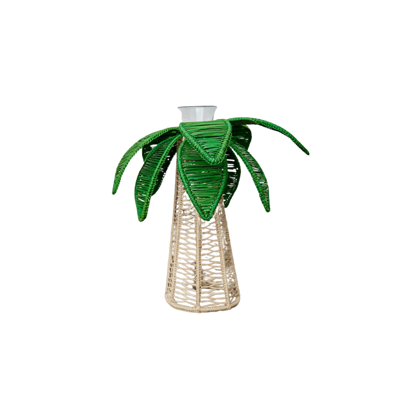 Green Iraca Palm Tree Candleholder M