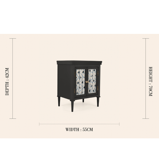 Livia Bedside Cabinet, Charcoal