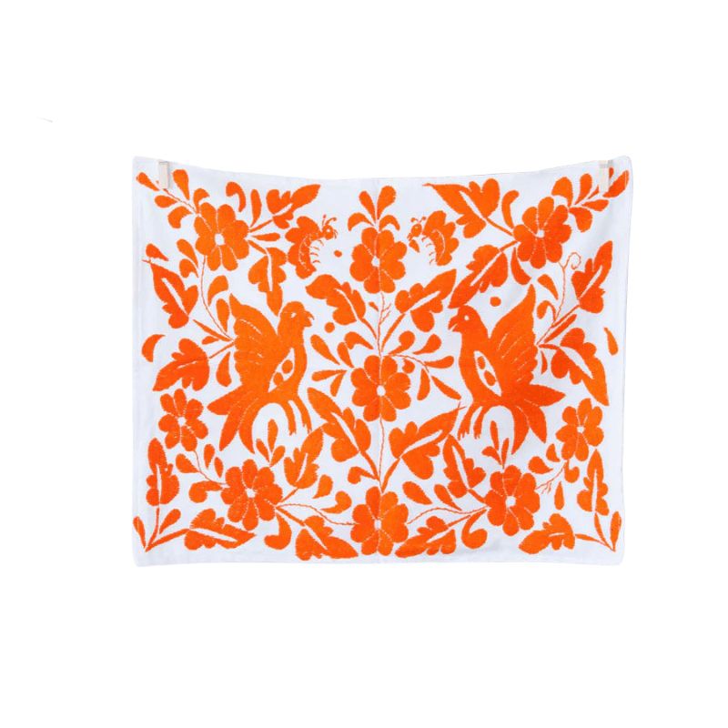 Embroidered Placemat - Orange