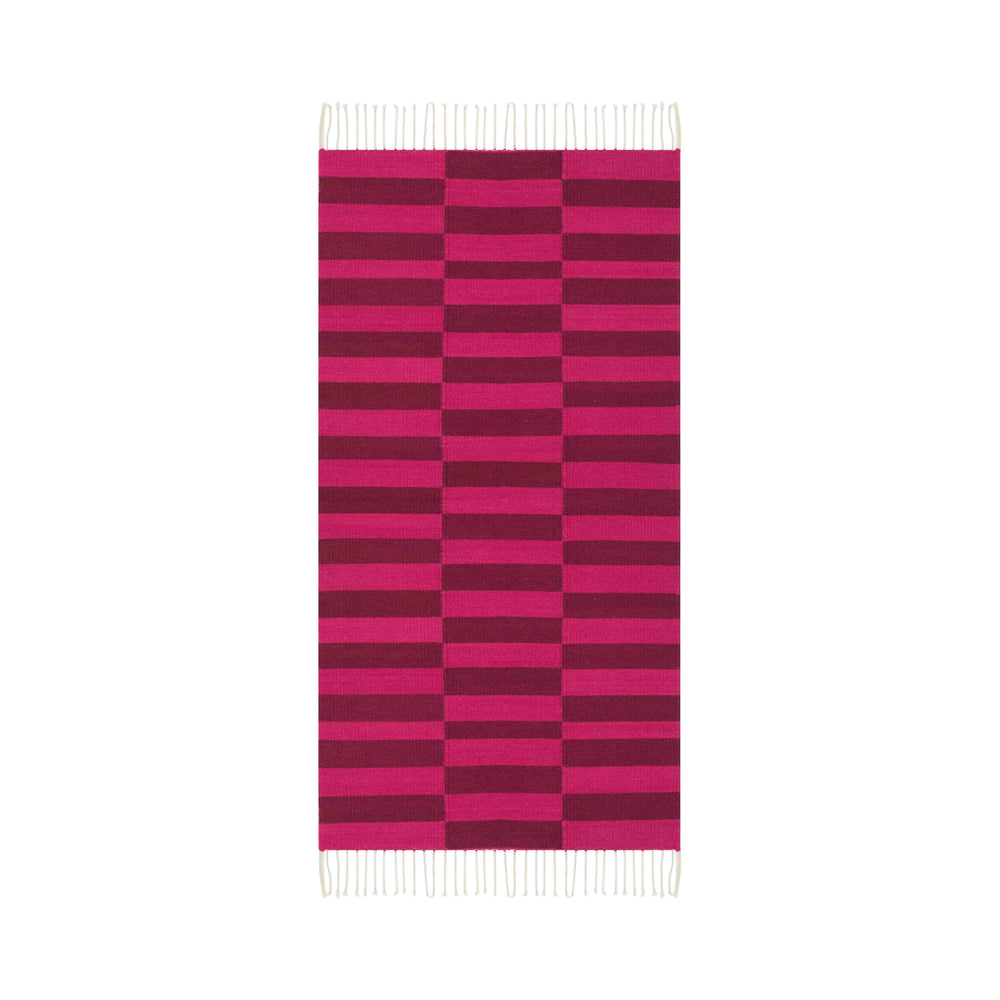 Fresh Natural Dye Handwoven Rug | Pink