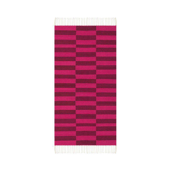 Fresh Natural Dye Handwoven Rug | Pink