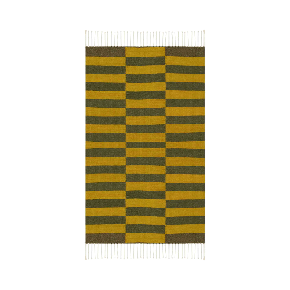 Fresh Natural Dye Handwoven Rug | Greens